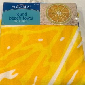 Round beach towel! ( lemon) 50 inches. 147 CM